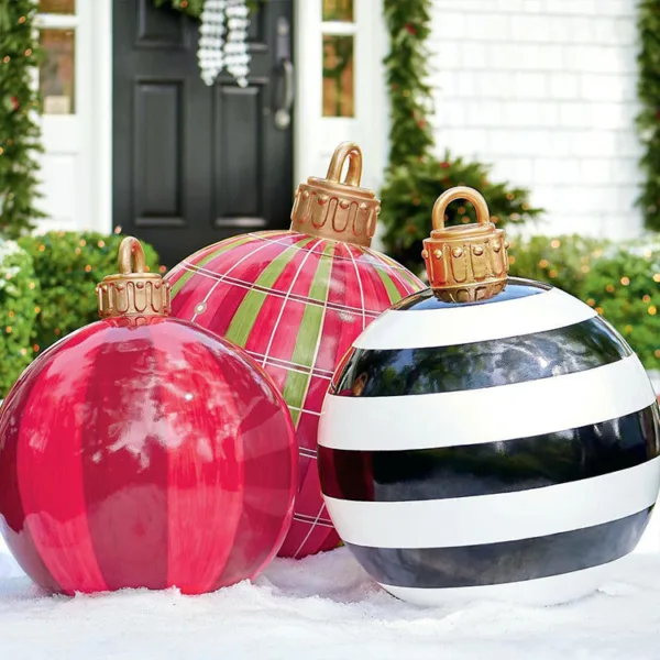 Christmas Ornament Ball Outdoor Pvc 60CM Inflatable Decorated Ball PVC Giant Big Large Balls Xmas Tree Decorations Toy Ball - Image 6