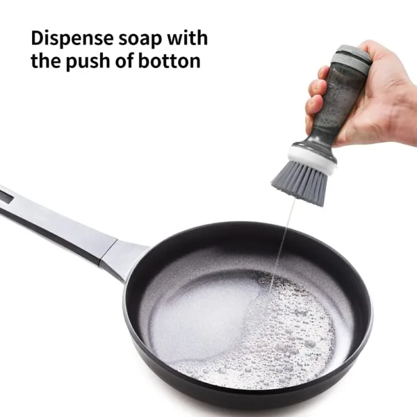 Pot Brush Dish Brush Dish Scrub Brush With Soap Dispenser For Dishes Kitchen Sink Pot Pan - Image 4