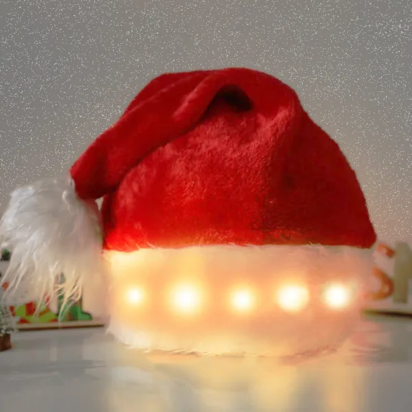 Christmas Hat LED Light Plush Children's Adult Christmas Decorations Christmas Supplies Luminous Santa Hat Home Decoracion - Image 4