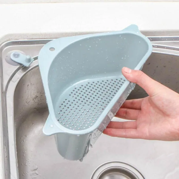 Kitchen Sink Multi-function Triangle Storage Rack Multi-purpose Dishwashing Sponge Drain Rack Storage Rack - Image 4