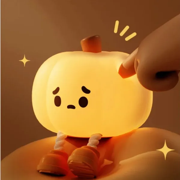 Home Decor Halloween Pumpkin Night Light Cute Soft Silicone Lamp Touch  Dimmable Rechargeable Bedside Decor Light Kids Gifts Halloween Decorations - Image 5