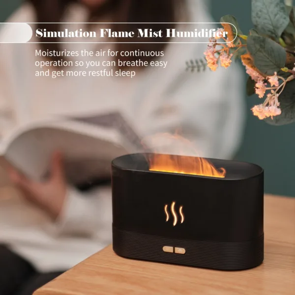 Aroma Diffuser With Flame Light Mist Humidifier Aromatherapy Diffuser With Waterless Auto-Off Protection For Spa Home Yoga Office - Image 3