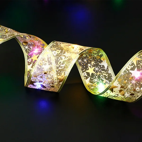 Fairy Lights String Christmas Ribbon Bow Tie - Image 5