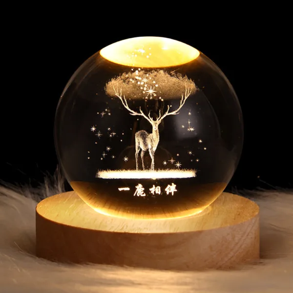 Luminous Starry Sky And Planets Moon Moon Crystal Ball Small Night Lamp Projection Ambience Light Creative Gift New Strange Gift - Image 6