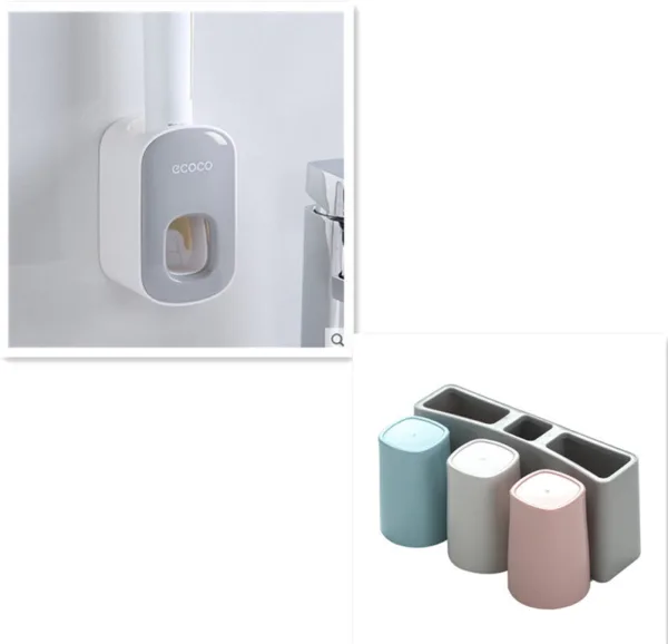 Wall Mounted Automatic Toothpaste Holder Bathroom Accessories Set Dispenser - Image 17