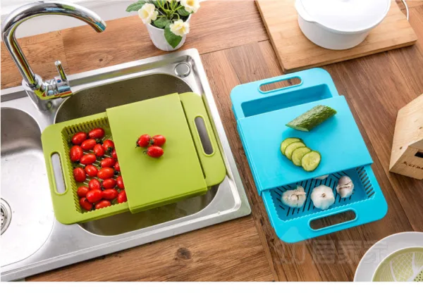 Multifunction Kitchen Chopping Blocks Sinks Drain Basket Cutting Board Vegetable Meat Tools Kitchen Accessories Chopping Board - Image 5