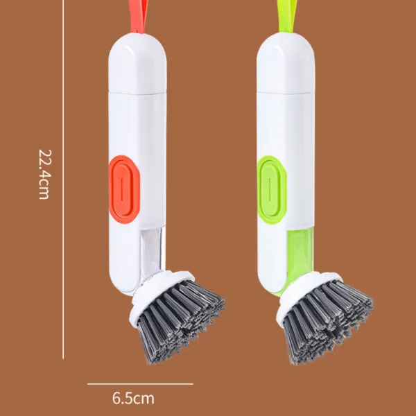 Multi-Functional Long-Handle Liquid-Filled Cleaning Brush Washing Up Brushes With Liquid Dispenser Two Replacement Heads For Kitchen Cleaning Brush Gadgets - Image 8