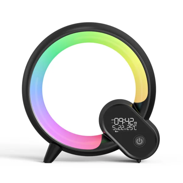 Creative Q Light Analog Sunrise Digital Display Alarm Clock Bluetooth Audio Intelligent Wake-up Q Colorful Atmosphere Light - Image 6