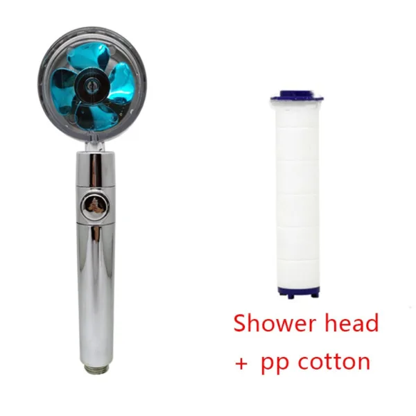 Shower Head Water Saving Flow 360 Degrees Rotating With Small Fan ABS Rain High Pressure Spray Nozzle Bathroom Accessories - Image 26