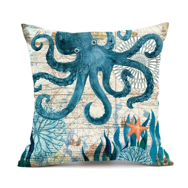 Cushion Covers Sea Turtle Printed Throw Pillow Cases For Home Decor Sofa Chair Seat - Image 10