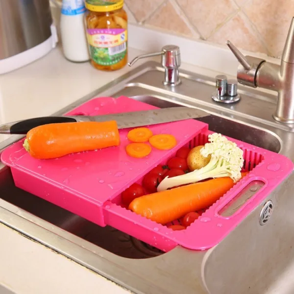 Multifunction Kitchen Chopping Blocks Sinks Drain Basket Cutting Board Vegetable Meat Tools Kitchen Accessories Chopping Board - Image 9