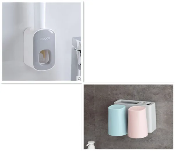 Wall Mounted Automatic Toothpaste Holder Bathroom Accessories Set Dispenser - Image 15