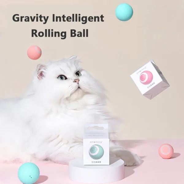 Cat Gravity Intelligent Rolling Ball Tease Toy Pet Automatic Rotating Ball - Image 2