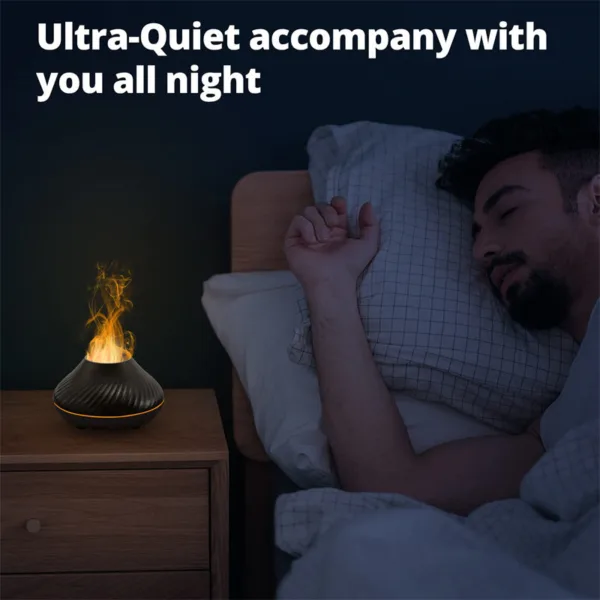 New Volcanic Flame Aroma Diffuser Essential Oil Lamp 130ml USB Portable Air Humidifier With Color Night Light Mist Maker Fogger LED Light - Image 8