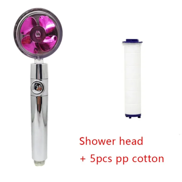 Shower Head Water Saving Flow 360 Degrees Rotating With Small Fan ABS Rain High Pressure Spray Nozzle Bathroom Accessories - Image 21