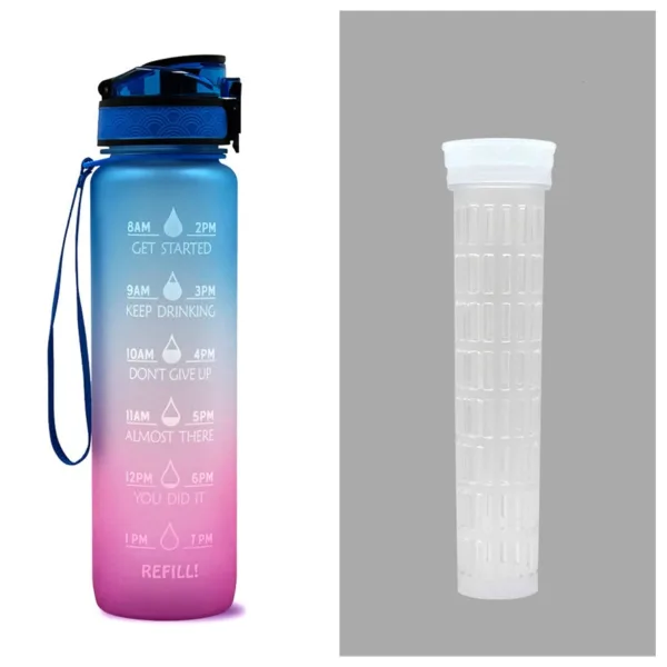 1L Tritan Water Bottle With Time Marker Bounce Cover Motivational Water Bottle Cycling Leakproof Cup For Sports Fitness Bottles - Image 32