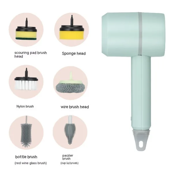 Electric Cleaning Brush Dishwashing Brush Automatic Wireless USB Rechargeable Professional Kitchen Bathtub Tile Cleaning Brushes - Image 20