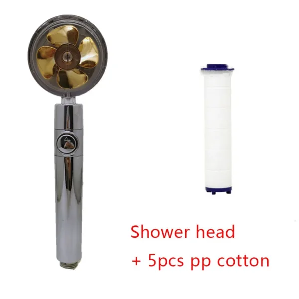 Shower Head Water Saving Flow 360 Degrees Rotating With Small Fan ABS Rain High Pressure Spray Nozzle Bathroom Accessories - Image 22