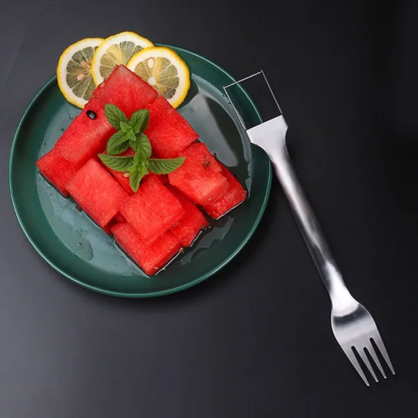 2 In 1 Watermelon Fork Slicer Multi-purpose Stainless Steel Watermelon Slicer Cutter Kitchen Fruit Cutting Fork Fruit Divider Kitchen Gadgets - Image 12