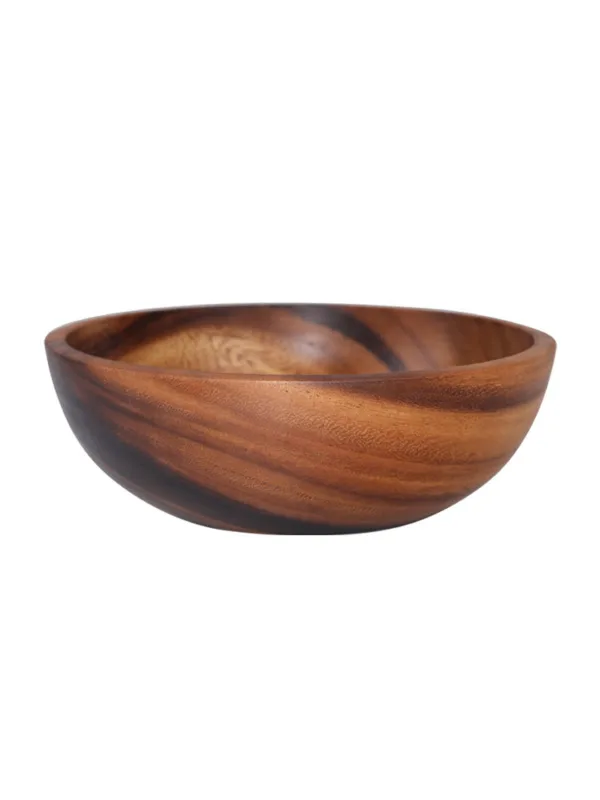 Kitchen Natural Wooden Bowl Household Fruit Bowl Salad Bowl For Home Restaurant Food Container Wooden Utensils Note The Size Hot - Image 12