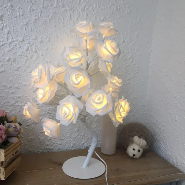 Rose Flower Lamp USB Battery Operated LED Table Lamp Bonsai Tree Night Lights Garland Bedroom Decoration Lights Home Decor - Image 15