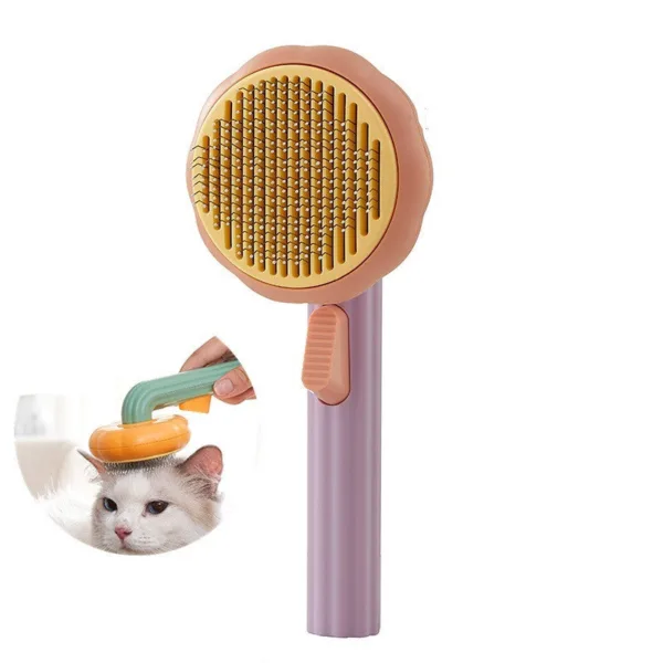 New Pet Cat Brush Hot Selling Hand-held Steel Wire Self-cleaning Comb Looper For Hair Removal - Image 12