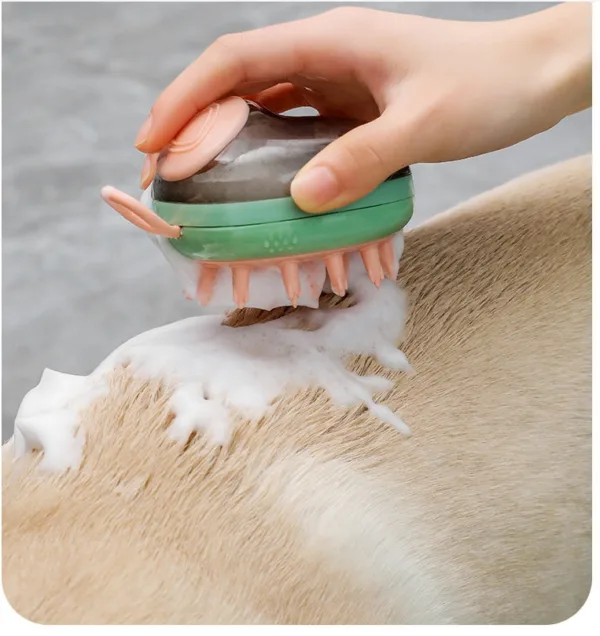 New 2 In 1 Pet Cat Dog Cleaning Bathing Massage Shampoo Soap Dispensing Grooming Brush Pets Supplies - Image 6