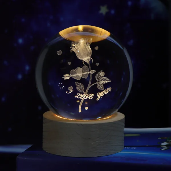 Luminous Starry Sky And Planets Moon Moon Crystal Ball Small Night Lamp Projection Ambience Light Creative Gift New Strange Gift - Image 26