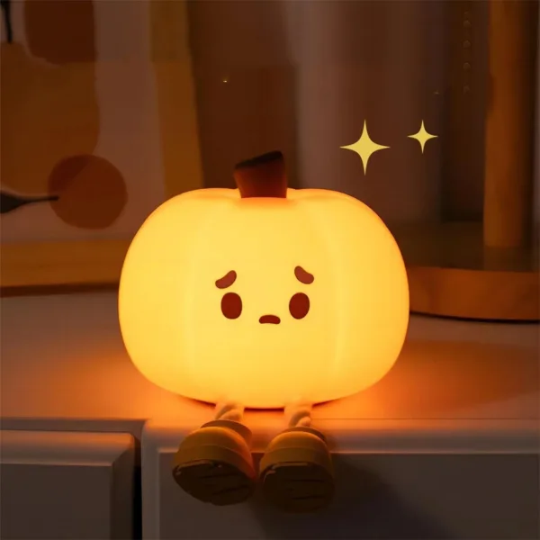 Home Decor Halloween Pumpkin Night Light Cute Soft Silicone Lamp Touch  Dimmable Rechargeable Bedside Decor Light Kids Gifts Halloween Decorations - Image 6