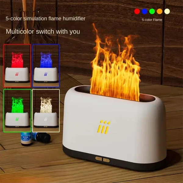 Flame Aroma Diffuser Air Humidifier Ultrasonic Cool Mist Maker Fogger Led Essential Oil Flame Lamp Difusor - Image 2