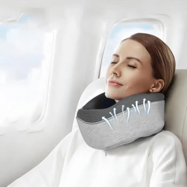 Travel Neck Pillow Non-Deformed Airplane Pillow Travel Neck Cushion Durable U-Shaped Travel Memory Cotton Nap Neck Pillow - Image 6