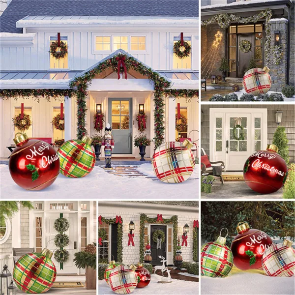 Christmas Ornament Ball Outdoor Pvc 60CM Inflatable Decorated Ball PVC Giant Big Large Balls Xmas Tree Decorations Toy Ball - Image 2