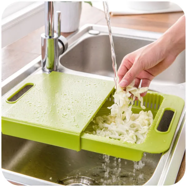 Multifunction Kitchen Chopping Blocks Sinks Drain Basket Cutting Board Vegetable Meat Tools Kitchen Accessories Chopping Board - Image 2