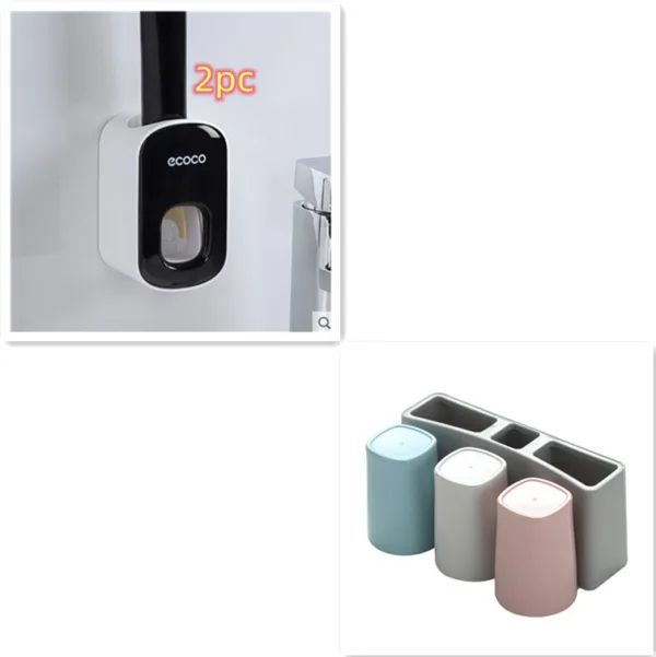 Wall Mounted Automatic Toothpaste Holder Bathroom Accessories Set Dispenser - Image 14