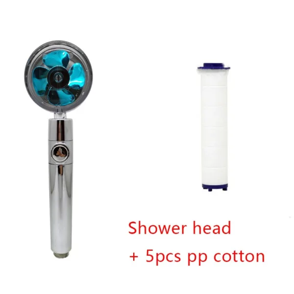 Shower Head Water Saving Flow 360 Degrees Rotating With Small Fan ABS Rain High Pressure Spray Nozzle Bathroom Accessories - Image 19