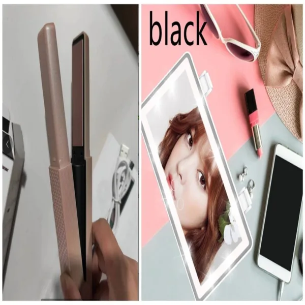 Hair Straightener Cordless Usb Hair Straightener Mini Ceramics Hair Curler 3 Constant Temperature Portable Flat Iron For Travel - Image 19