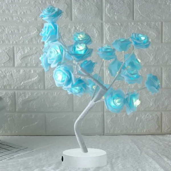 Rose Flower Lamp USB Battery Operated LED Table Lamp Bonsai Tree Night Lights Garland Bedroom Decoration Lights Home Decor - Image 17