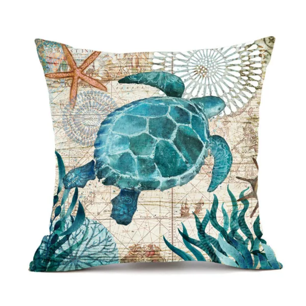 Cushion Covers Sea Turtle Printed Throw Pillow Cases For Home Decor Sofa Chair Seat - Image 8