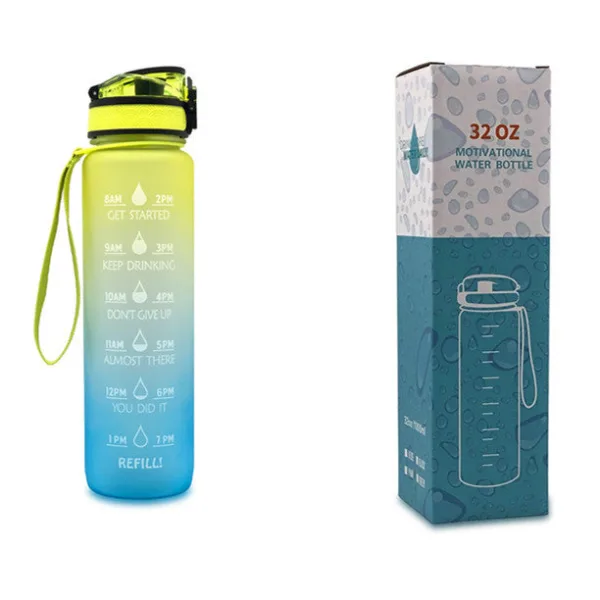 1L Tritan Water Bottle With Time Marker Bounce Cover Motivational Water Bottle Cycling Leakproof Cup For Sports Fitness Bottles - Image 30