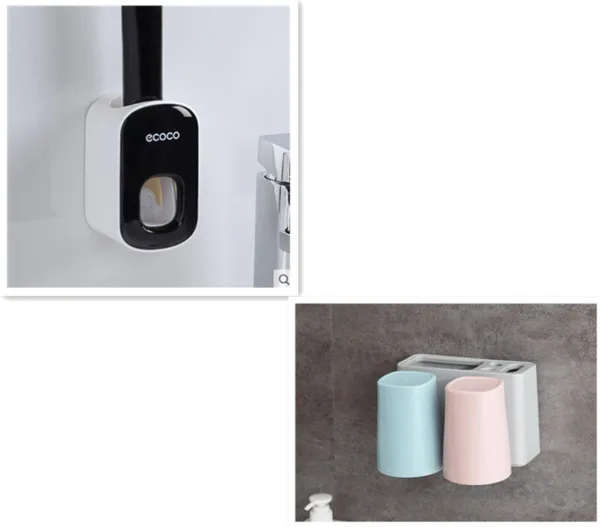 Wall Mounted Automatic Toothpaste Holder Bathroom Accessories Set Dispenser - Image 11