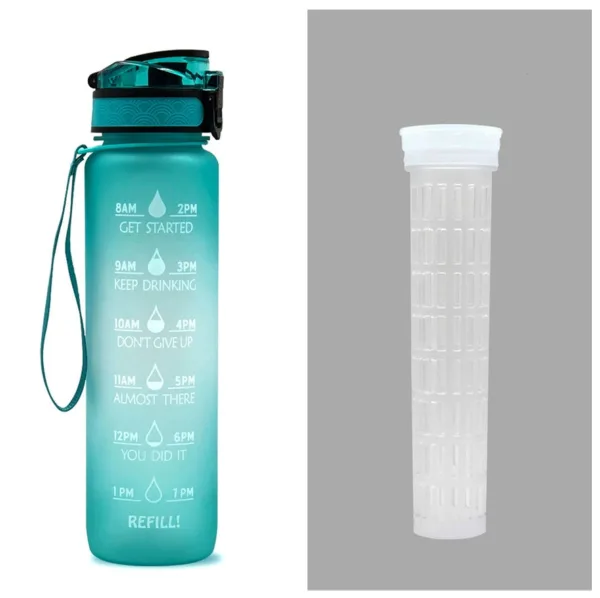 1L Tritan Water Bottle With Time Marker Bounce Cover Motivational Water Bottle Cycling Leakproof Cup For Sports Fitness Bottles - Image 35