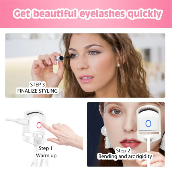 Heated Eyelash Curler Electric Temperature Control Mini Eyelash Curler Electric Portable Charging - Image 6