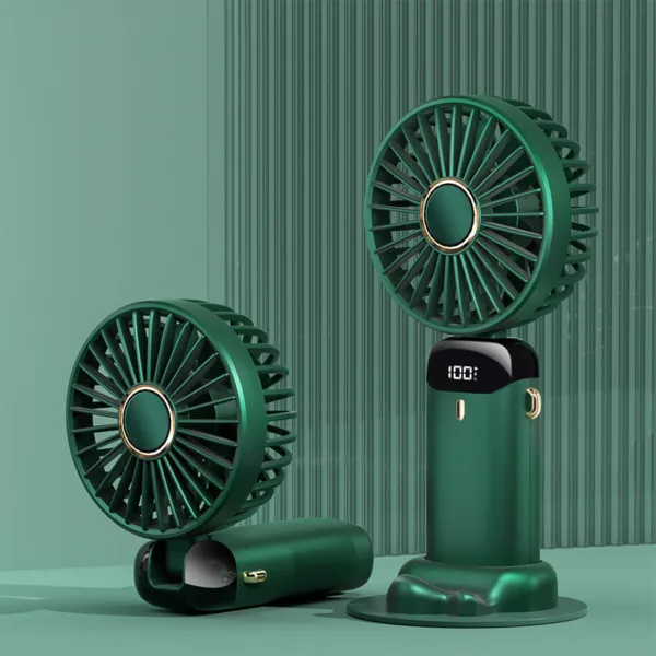 USB Rechargeable Mini Portable Handheld Electric Fan Foldable Neck Hanging Outdoor Fan Adjustable 5 Speed Powerful Air Cooler - Image 10