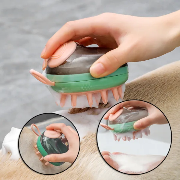 New 2 In 1 Pet Cat Dog Cleaning Bathing Massage Shampoo Soap Dispensing Grooming Brush Pets Supplies - Image 4