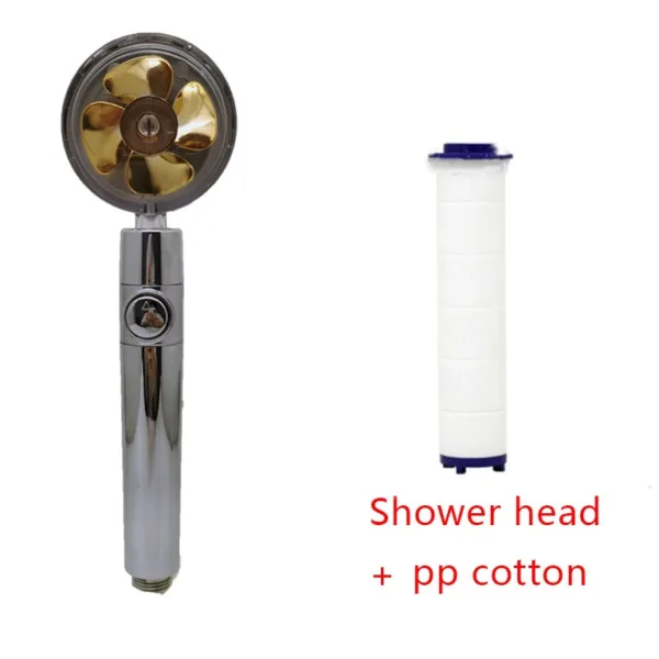 Shower Head Water Saving Flow 360 Degrees Rotating With Small Fan ABS Rain High Pressure Spray Nozzle Bathroom Accessories - Image 25