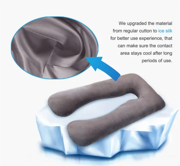 Summer Sleeping Support Pillow For Pregnant Women U Shape Maternity Pillows Pregnancy Ice Silk - Image 2