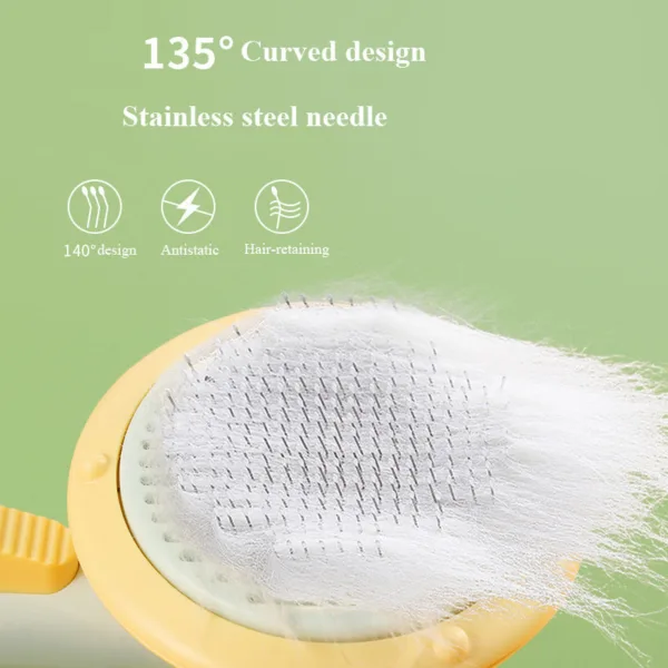 New Pet Cat Brush Hot Selling Hand-held Steel Wire Self-cleaning Comb Looper For Hair Removal - Image 6