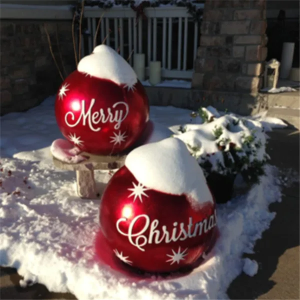 Christmas Ornament Ball Outdoor Pvc 60CM Inflatable Decorated Ball PVC Giant Big Large Balls Xmas Tree Decorations Toy Ball - Image 3