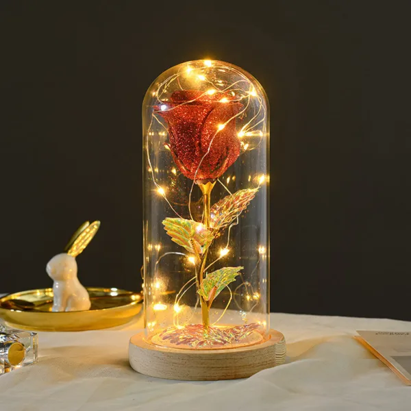 Valentines Day Gift  For Girlfriend Eternal Rose Flowers LED Light In Glass Cover Day Wedding Decoration Favors Mother Day Female Gift  Gift - Image 9