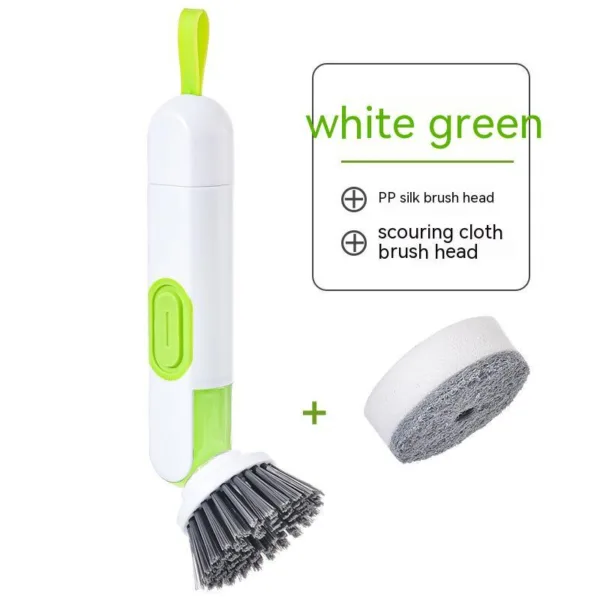 Multi-Functional Long-Handle Liquid-Filled Cleaning Brush Washing Up Brushes With Liquid Dispenser Two Replacement Heads For Kitchen Cleaning Brush Gadgets - Image 9